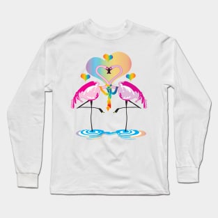 Gay Flamingos Long Sleeve T-Shirt